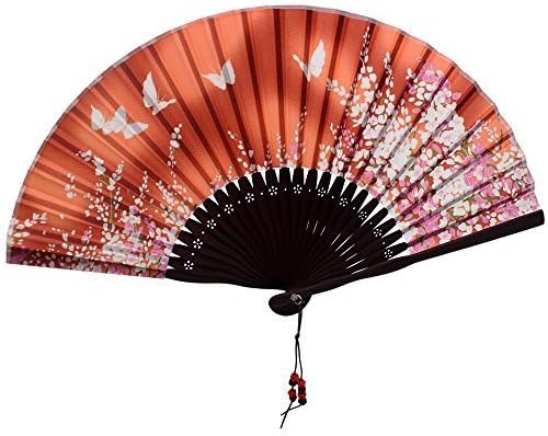 Nestarfactory Spun Silk Bamboo Collections the Japanese Sytle Designs Folding Hand Held Fans with Case (Fan-2) by Newstarfactory