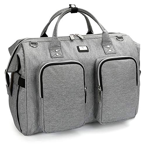 Pomelo Best Bolso Cambiador Bebé de Pañales | bolso carro gemelar | Impermeable |Gran Capacidad y Multibolsillo| Diseño universal,con 2 Ganchos Carrito de Bebé y Cambiador portatil de pañales(Gris1)