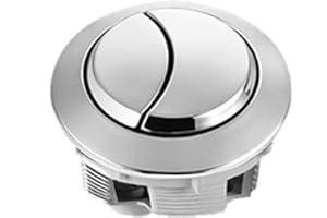BUERFU Dual Flush Toilet Cistern Button,Stainless Steel Spring Press Toilet Flusher Top Button, Button Pusher Toilet Plunger Replacement Kit Fits Most Toilets