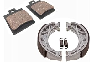STREETPARTS24 Bremsbeläge + Bremsbacken Set passend für Piaggio, Vespa, Gilera, Peugeot – z. B. Runner, Zip, NRG, Stalker, LX – Vorder- & Hinterrad Bremsensatz