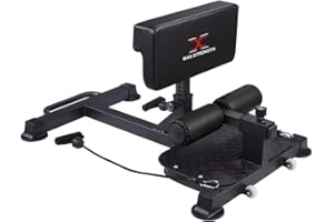 MAXSTRENGTH Sissy - Banco de entrenamiento para sentadillas, máquina de abdominales, gimnasio en casa, ajustable, equipo de fitness, extensión, resistente, gimnasio, crossfit, con banda de
