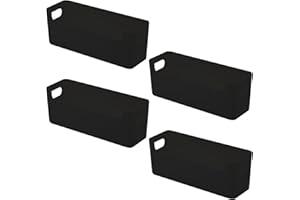 FYting Panier Rangement,4 Pièces Bac Rangement Plastique,Paniers et Boîtes de Rangement à Port U pour Cosmétiques, Papeterie, Chaussettes, Sous-vêtements, Câbles de Données(Noir, 25,5x8,5x 8cm)