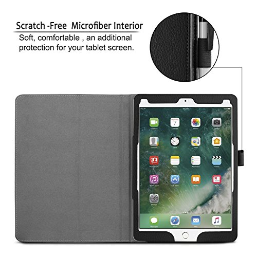 New iPad 2017 iPad 9.7 Zoll Hülle, Infiland Slim Fit Folio PU-lederne dünne Kunstleder Schutzhülle Cover Tasche für Apple New iPad 9.7 inch 2017 Model (2016 Modell) (mit Auto Schlaf / Wach Funktion)(Schwarz) - 4
