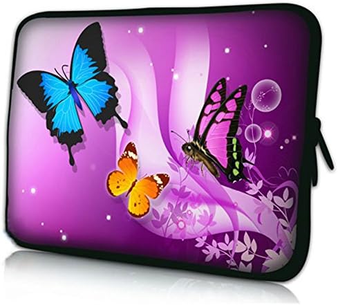 Neoprene Soft Zip 7-8-Inch Tablet Sleeve - Case - Pouch for iPad Mini / Nexus 7 / Kindle Fire 7"/ Samsung Galaxy Tab 3 7 inch max. Tablet Dimensions 22 x 15.5 cms- butterfly