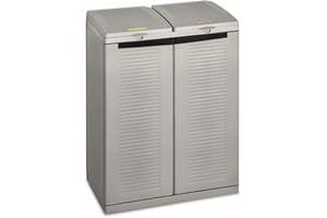 Terry, Ecocab 2 szafka do segregacji śmieci, do użytku wewnątrz i na zewnątrz, 2 oddzielne przegródki – 68 x 39 x 88,7 cm