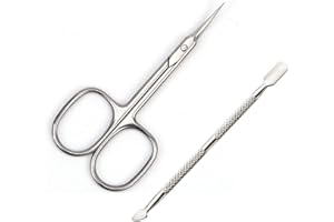 SJBAUTYO 2PCS Ciseaux à Ongles,Ciseaux à Cuticules Professionnels,Pince à peaux mortes en acier inoxydable,Coupe et Acier Inoxydable Manucure avec Pointe Fine et Incurvée pour Ongles de Mains et de Pieds