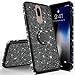 Produktbild Homikon Silikon Hülle Kompatibel mit Huawei Mate 20 Lite Überzug TPU Bling Glitzer Strass Diamant Schutzhülle mit 360 Grad Ring Ständer Flex Durchsichtig Silikon Handyhülle Tasche Case - Schwarz