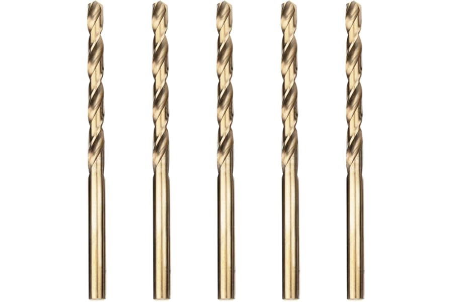 Meccion HSS Cobalt Jobber Drill Bit 5pcs 5.0mm Twist Drill Bit for Drilling Stainless Steel and Metal