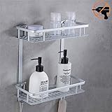 【Keine Bohrung Erforderlich】Das Regal wird mit kraftvollem Kleber befestigt, wodurch die Wände nicht beschädigt werden. Tragfähigkeit bis zu 100 kg. Einfache Montage und Demontage wie ein Kinderspiel