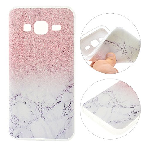 Galaxy J3 2016 Hülle Rosa Schleife® J310 Crystal Transparente Weiche Silikon Schutzhülle Handyhülle mit Indische Sonne Mandala Löwenzahn Traumfänger Muster Design für Samsung Galaxy J3 2016