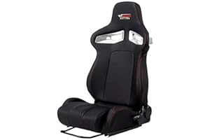 GT Omega RS9 Racing Seat + Seat Sliders - Fully Reclinable Seat for Gaming Consoles & Racing Simulation Cockpits - PVC Leather Sports Style Seats with Sliders