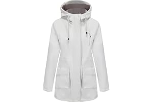 Ynport Crefreak Chaqueta Softshell Impermeable a Prueba de Viento para Mujer con Forro Polar, Capucha Ajustable Abrigo Cálido Ligero de Línea Larga para Todos los días y al Aire Libre