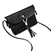 Price comparison product image 2019 The New Vintage Women's Girls Fashion Tassel Solid Crossbody Phone Bag, Ladies Casual Messenger Bag Shoulder Bag Hand Bag (Black)