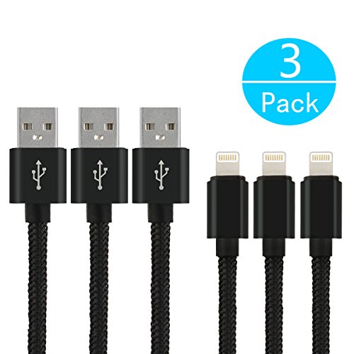 iPhone-Charger-Cable-1-Meter-Lightning-Data-Cable-Nylon-Braided-Apple-Charging-Cable-for-iPhone-77-Plus6s6s-Plus66-Plus55S5CSE-iPad-Pro-Air-iPad-Air-12-iPad-Mini-234-Black-Pack-of-31m