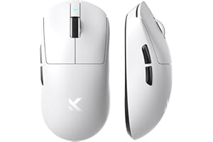 MCHOSE A7 Souris Gaming Légère 59 g avec Récepteur sans Fil Ultra-Rapide 26 000 DPI, Taux de Rapport 8 K Hz, Souris de Jeu BT/2,4 G sans Fil/Filaire, Batterie de 200 Heures, Blanc