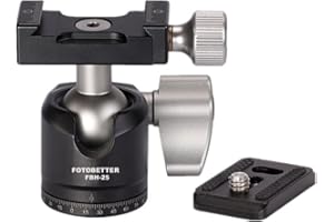 FOTOBETTER LBH-25 Low Profile Mini-Kugelkopf Panorama-Stativkugelköpfe Kamerahalterung Arca-Swiss mit Schnellwechselplatte für Stativ,Einbeinstativ,Kamera,Camcorder,Teleskop