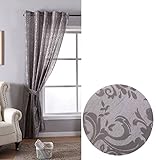 Bickdichter weich fließender Vorhang mit barockem Muster aus Flockfasern