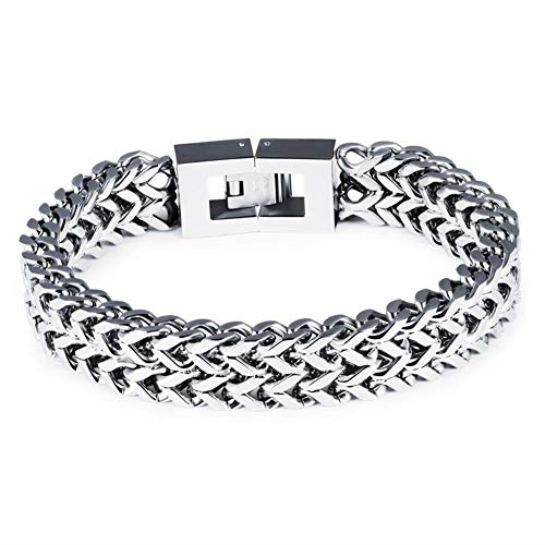 Preisvergleich Produktbild DEQIAODE Mens Titan Stahl Punk Armband Mode Herren Armbänder