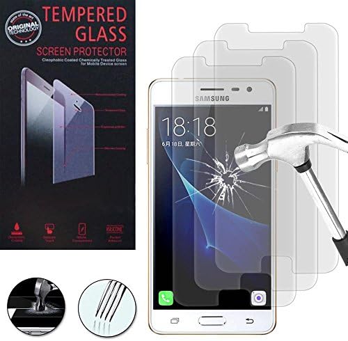 Samsung Galaxy J3 Pro Screen Protector HCN PHONEÂ® [Pack of 3 Films] Tempered Glass Screen Protector [Not Cover Edges] for Samsung Galaxy J3 Pro - TRANSPARENT