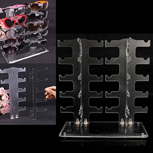 Brillenregal, LuckyFine Brillenhalter Für 10 Paare Brillen Acryl Sonnenbrille Display Brillen Rack - 6