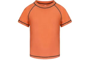 ozkzdp Boys Swimming Top Rash Vest Kids Short Sleeve Quick Dry Swim Shirts Rash Guard Swimwear for Boys