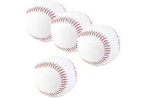 Pandiui23 Lot de 4 balles de baseball professionnelles 22,8 cm en mousse douce / bois dur pour compétitions de jeu, Pitching Catching