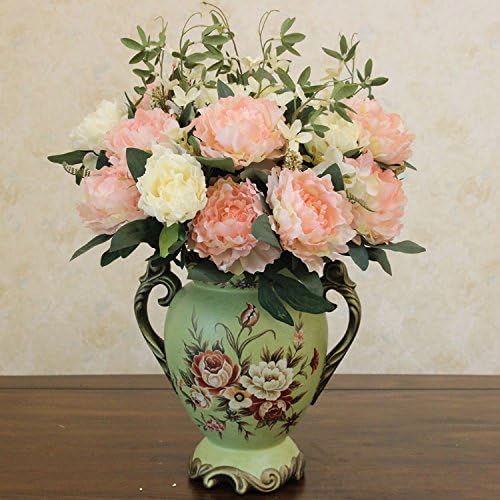 WDHP European Style Retro Decorative Ceramic Vase Belly Vase Ornaments Ears, 30Cm,D