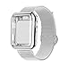 Produktbild INZAKI Kompatibel für Apple Watch Armband mit Hülle 40mm, Edelstahl Netz Milanese Schlaufen Armband mit Displayschutz Schlankes case für iWatch Series 4, Sport, Edition,Silber