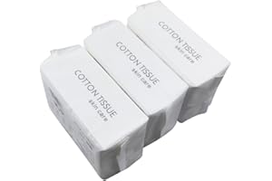 EMOVERY 3PACKS Cotton Fiber Wet/Dry Wipes Towel; Ultra Soft Baby Care Tissue, Absorbent Wipes Disposable Use for Sensitive Skin Face Eye Makeup Remover Cleaning Personal Care Nail Polish (Plain, 20x15cm)