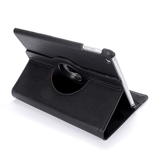 iPad Air Hülle, RC iPad Air iPad 5 360 drehende Smart Hülle PU Leder Abdeckung Gehäusedeckel für Apple iPad Air, Schwarz - 6