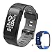 Produktbild Fitness Armband, WOTUMEO Aktivitätstracker Herzfrequenz Messgerät Gesundheits Armbanduhr Wasserdicht Smart Sports Band Schrittzähler Kalorie Mehrere Sportmodi Austauschbarer Riemen Smart Armband Kompatibel mit iOS und Android + Blau Band