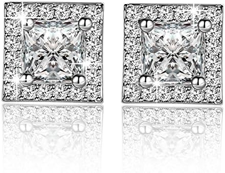 Women Fashion Earrings 925 Sterling Silver 5A Cubic Zirconia Stud Earrings Jewellery Gift