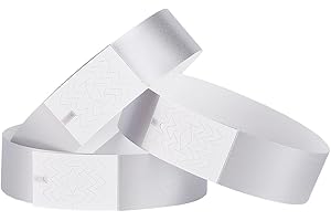 ‎SOFPLATE SOFPLATE 300 Stück Paper Wristbands Festival Armbänder Partybänder Eintrittsbänder Silbernes Event Armband wasserdichte Leichte Event Identifikationsarmbänder Für Vergnügungsparks Clubs Konzerte