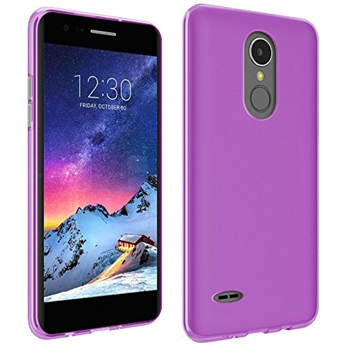 TBOC Pack  Funda de Gel TPU Morada   Protector Pantalla Vidrio Templado para LG K10  2017  M250  5 3 Pulgadas   Funda de Silicona Ultrafina y Flexible  Protector de pantalla Resistente a Golpes  Ca  das y Ara  azos 