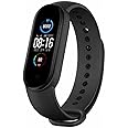 Wristband Fitness Watch Black - Smart Activity Tracker, Heart Rate Monitor, Waterproof Sports Watch for Men, Women, Step Counter with Blood Pressure Monitor (Black)