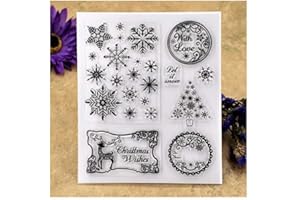 Kwan Crafts - Timbro natalizio con fiocco di neve e fiocco di neve, per biglietti e bricolage