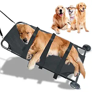 Tuntrol Animal Stretcher Pet Transport Stretcher Pet Trolley 45x22 Inch Max 250lbs Capacity with Wheels