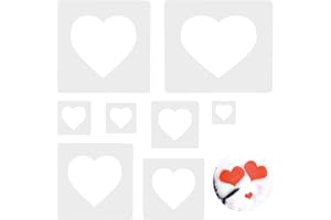 Littlegaofeithing 8 Stück Malschablone, Herzschablonen in verschiedenen Größen, für die Malerei am Fenster, Wanddekoration, Basteln