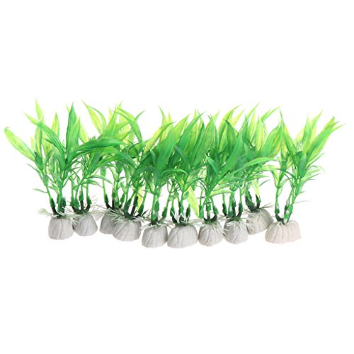 VDK 10 Pcs Aquatic Plants Aquarium Fish Tank Ornament Artificial Bamboo Decoration