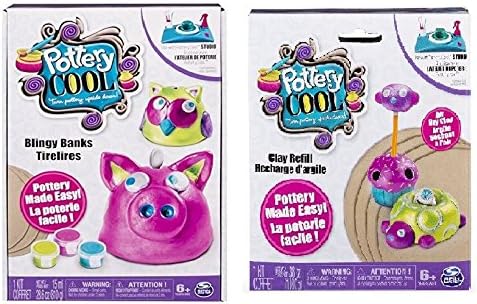 Pottery Cool Bundle - Blingy Banks and Round Clay Refill Pack - 2 Items Supplied