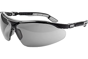 Occhiali Protettivi uvex i-vo | Lenti PC Grigie | Protezione UV 400 | NF EN 166 170 | Lente Esterna Antigraffio | Lente Interna con Funzione Antiappannante Permanente | Ultraleggeri