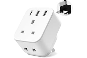 Shaver Plug Adaptor UK,SHUOMAO Toothbrush Shaver Adapter with 3 USB,Toothbrush Razor Charger Adapter with 13A Fuse UK 2 Pin to 3 Pin Converter Plug for Epilators Bathroom,for US EU Plug