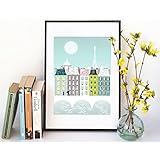 Impression Paris Tour Eiffel Art, Wall Art Poster Skyline Villes Ville affiche. Disponible dans les formats de papier A4, A3, A2