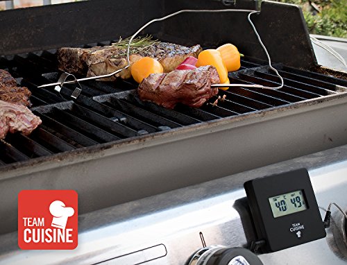 TEAM CUISINE professionelles Bluetooth Grillthermometer / Steak-Thermometer / Ofen-Thermometer | ideal für Grill, Smoker, BBQ und Backofen | Garzeitpunktüberwachung per Smartphone | mit deutscher Gratis-App | 2 Messfühler | viel Zubehör | 2017er-Version - 5