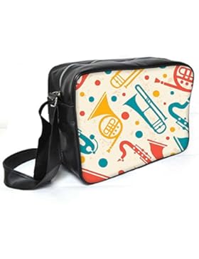 Snoogg Musik Instrumente Leder Unisex Messenger Bag für College Schule täglichen Gebrauch Tasche Material PU