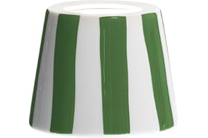 Zafferano, Poldina Cover, Cover in Ceramica Decorata a Mano per Lampada da Tavolo, Paralume Compatibile con le Lampade Poldina, Made in Italy, Ø13 x 10 cm, Color Bianco - Righe Verdi