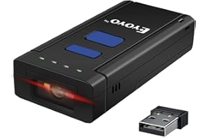 Eyoyo Mini Scanner à Main Bluetooth Lecteur de Code à Barres 1D CCD sans Fil Portable avec Lumière Rouge Barcode Scanner Compatible Système Windows Android et iOS