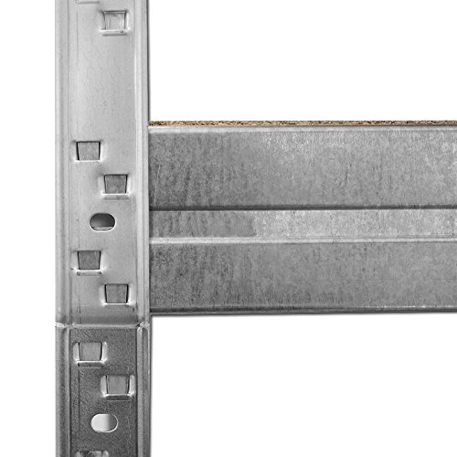 Steckregal Lagerregal Kellerregal Schwerlastregal Werkstattregal Metallregal LUANA 175VK – Kellerregal mit 5 Böden – verzinkt - 3