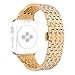 Produktbild Für iWatch Armband 42mm, AISPORTS Apple Watch Uhrenarmband 42mm Edelstahl Diamant Strass Smart Watch Ersatzband Armband Schnalle Schmetterling Schließe Wristband für 42mm iWatch Serie 3/2/1,Sport,Edition - Gold