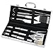 Produktbild Sunjas 6tlg Grillbesteck KofferGrillb SetOutdoor Grill Tool BBQ GrillBarbecue SetGabel Speiße, Bürste, Pinsel, Zange, Spachtelmit Transportkiste aus AluminiumUngiftigeSilber